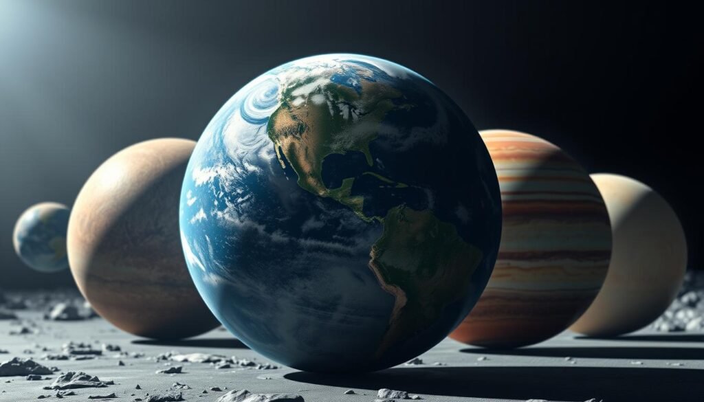 Erdmasse und Planetenmasse im Vergleich