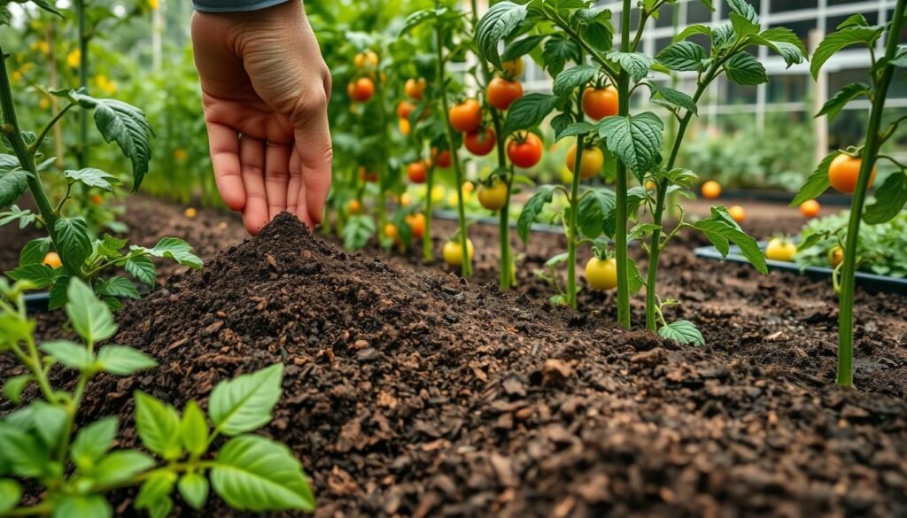 Mulchen zur Bodenverbesserung bei Tomaten