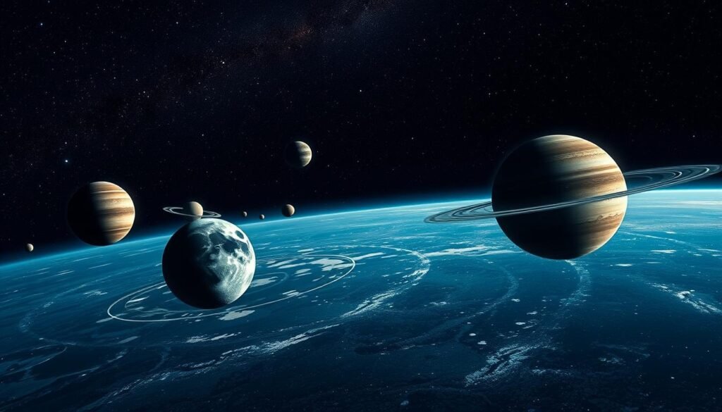 Planeten-Mond-Systeme im Vergleich